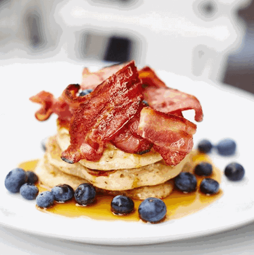 Where the pancakes are - pancake with bacon strips