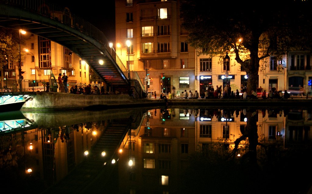 Saint-Martin Canal at night